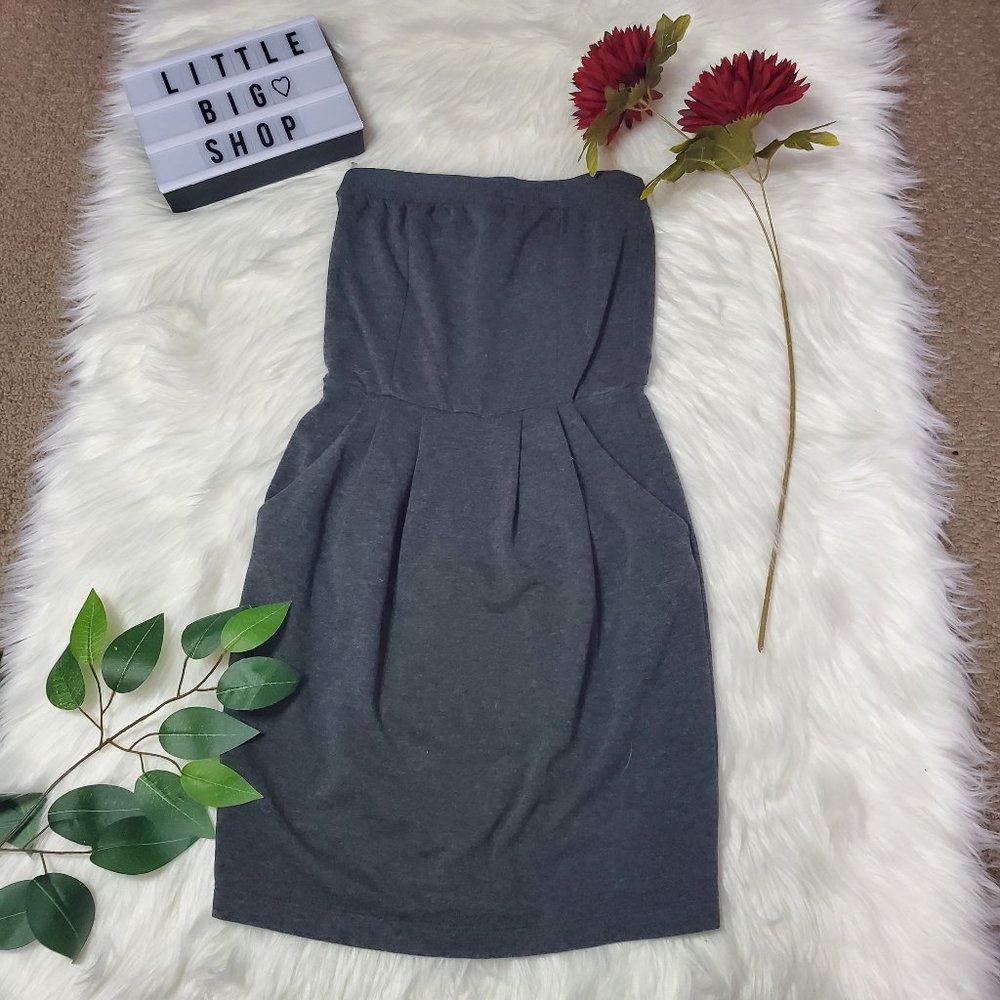 Charlotte Russe Gray Strapless Mini Dress/Size XS
